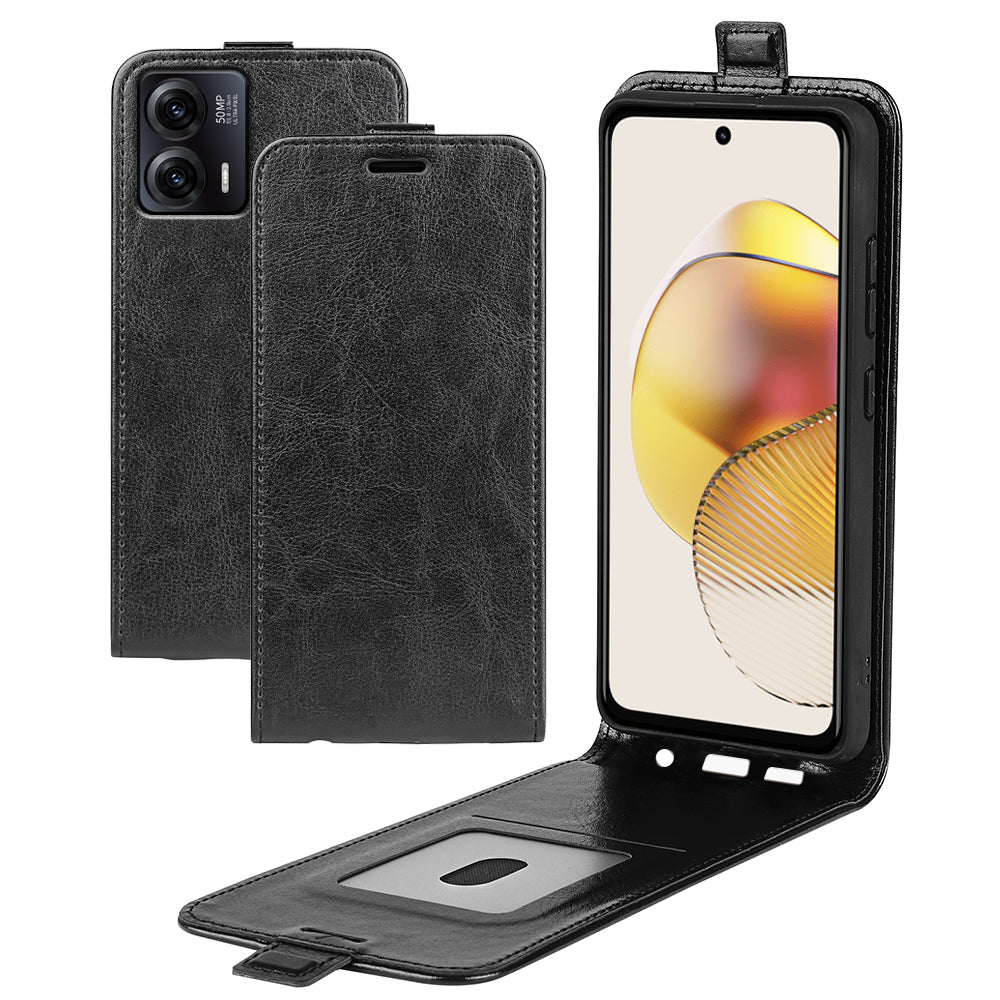 Anti-drop Phone Cover For Motorola Moto G73 5G Vertical Flip Leather Crazy Horse Texture Phone Case Card Holder Anti-drop Phone Cover For Motorola Moto G73 5G Vertical Flip Leather Crazy Horse Texture Phone Case Card Holder